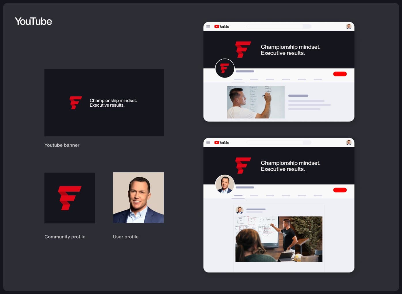 Foss YouTube banner and channel mockups