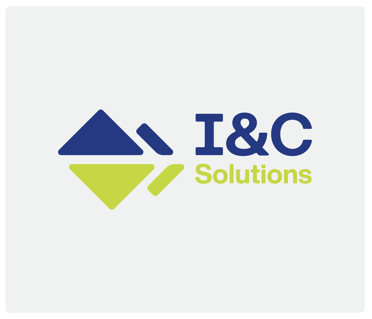 The I&C Solutions wordmark: a navy and lime mark beside the name