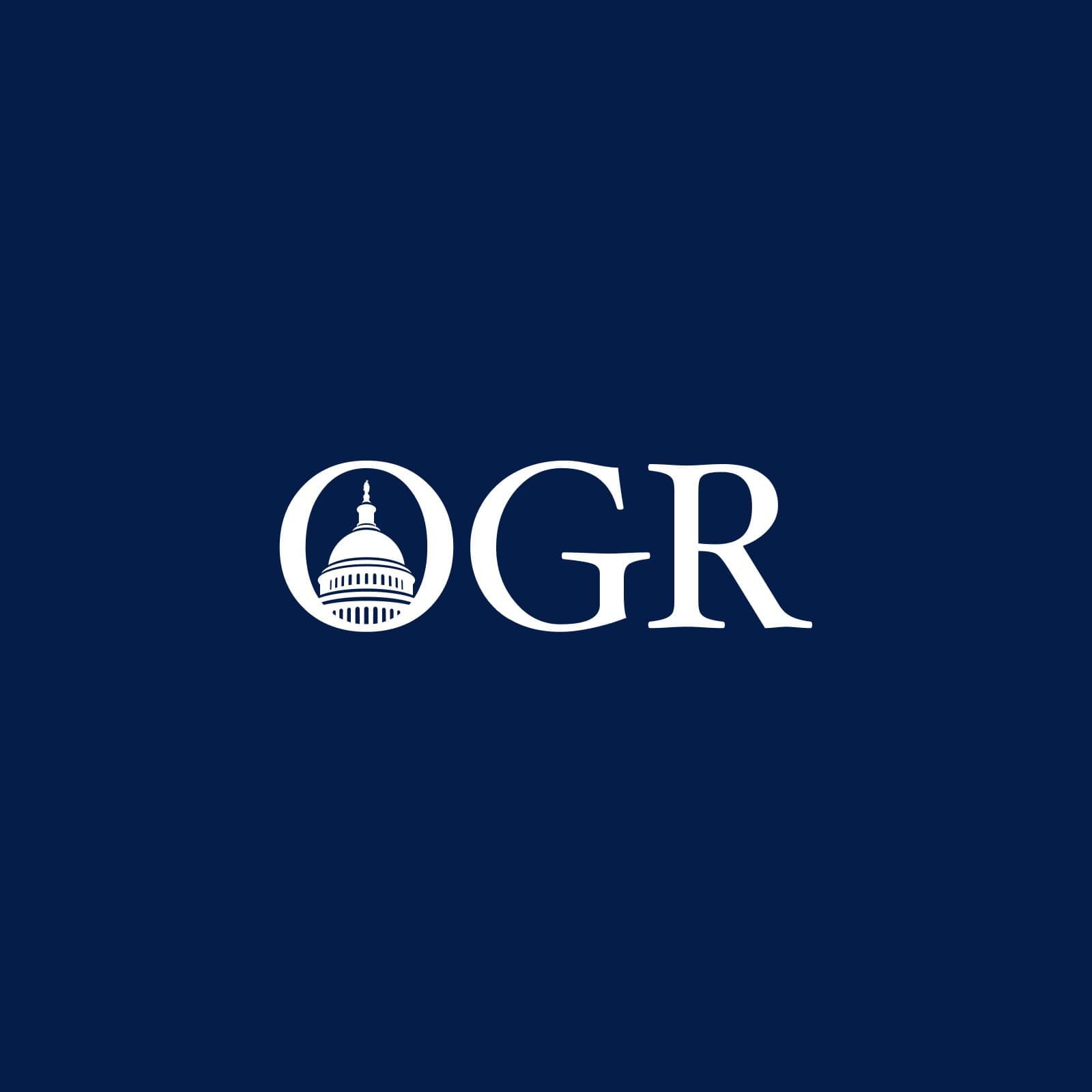 The OGR logo, with the Capitol dome inside the O, in white on navy