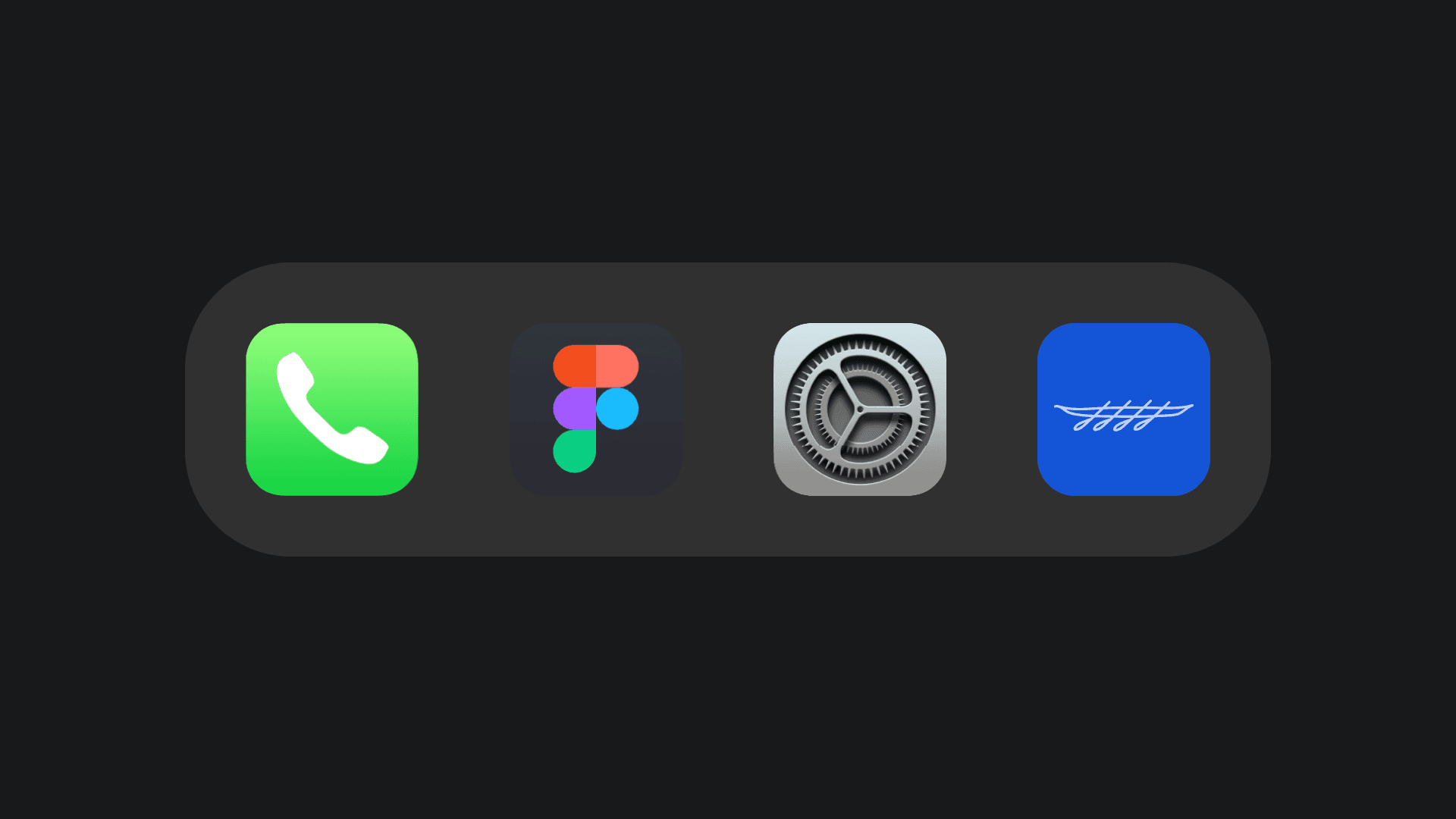 The Wayfinder app icon in a dock beside Phone, Figma and Settings